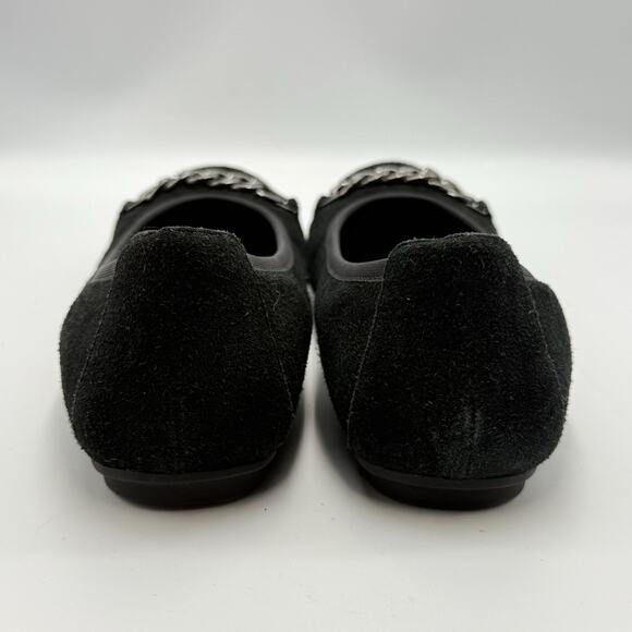 Vionic Black Suede Pera Ballet Flats CHAIN Womens SIZE 7.5 Classic Orthopedic - Picture 8 of 9